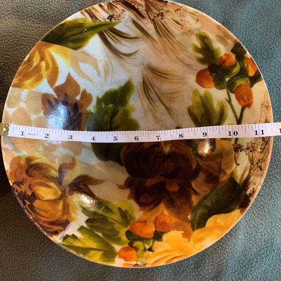 Vintage floral chip and dip set. Chip bowl 11”, dip bowl 6.5”. Dip bowl holder - Picture 4 of 8